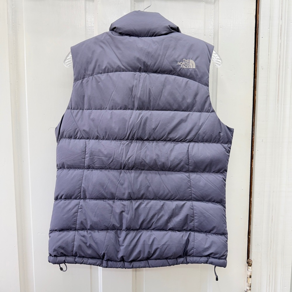 The North Face Womens 700 Fill Down Puffer Vest Grey Pink Medium Nuptse - Picture 4 of 10